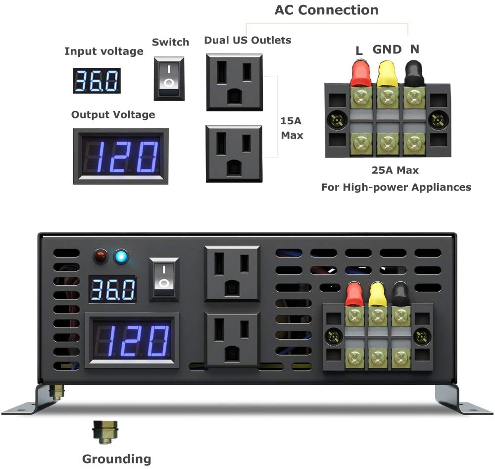 Onduleur solaire à onde sinuso - Pure Sine Wave Inverter 5000W 48V 220V avis et prix