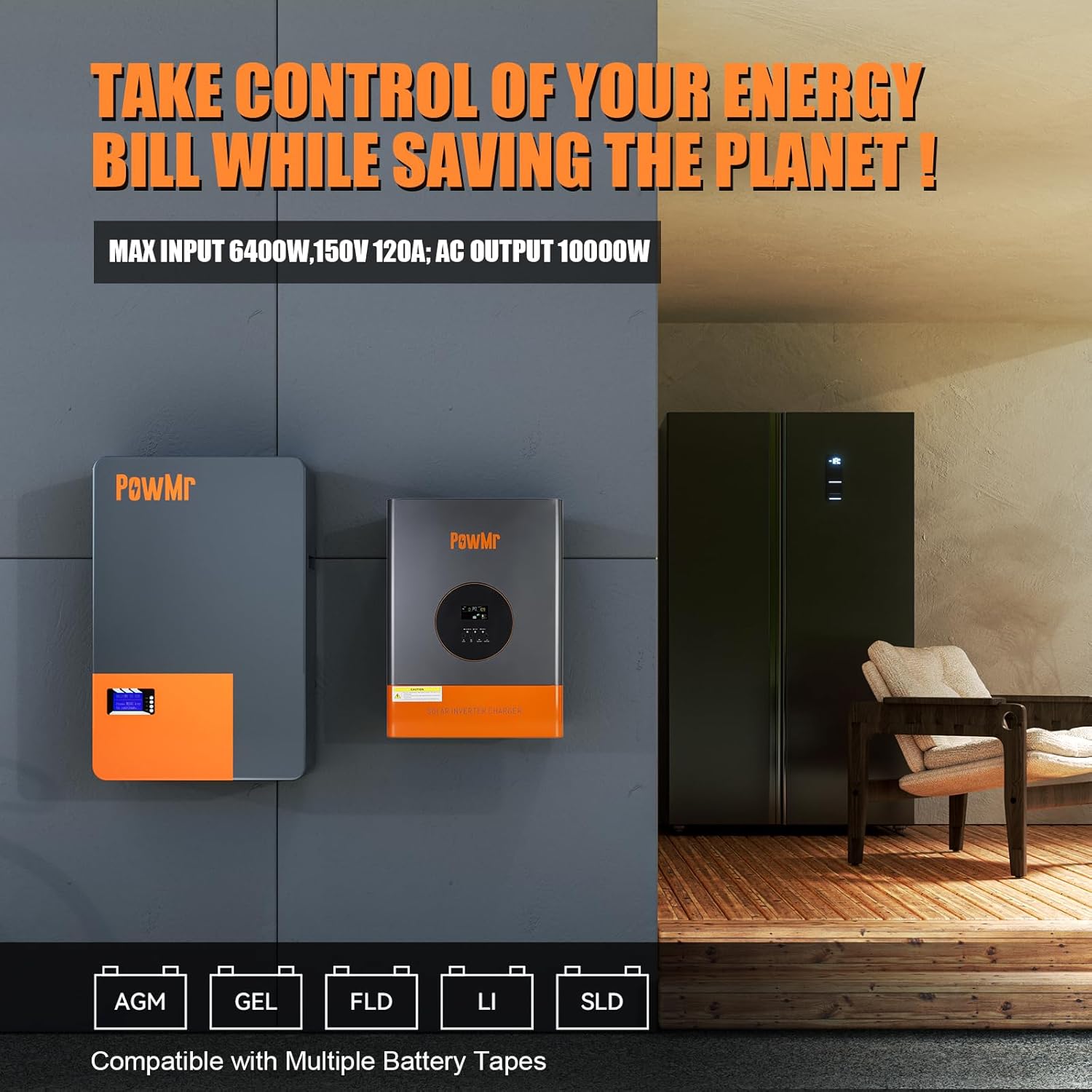 Onduleur biphasé PowMr 10KW 5K - Split Phase Inverter 10Kw 110V 220V avis et prix